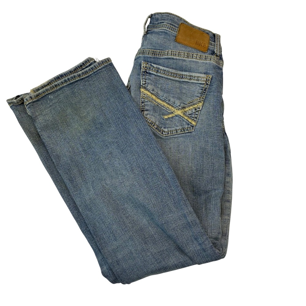 BKE‎ Aiden Jeans Mens 30x31 Medium Wash Blue Straight Leg Distressed Denim